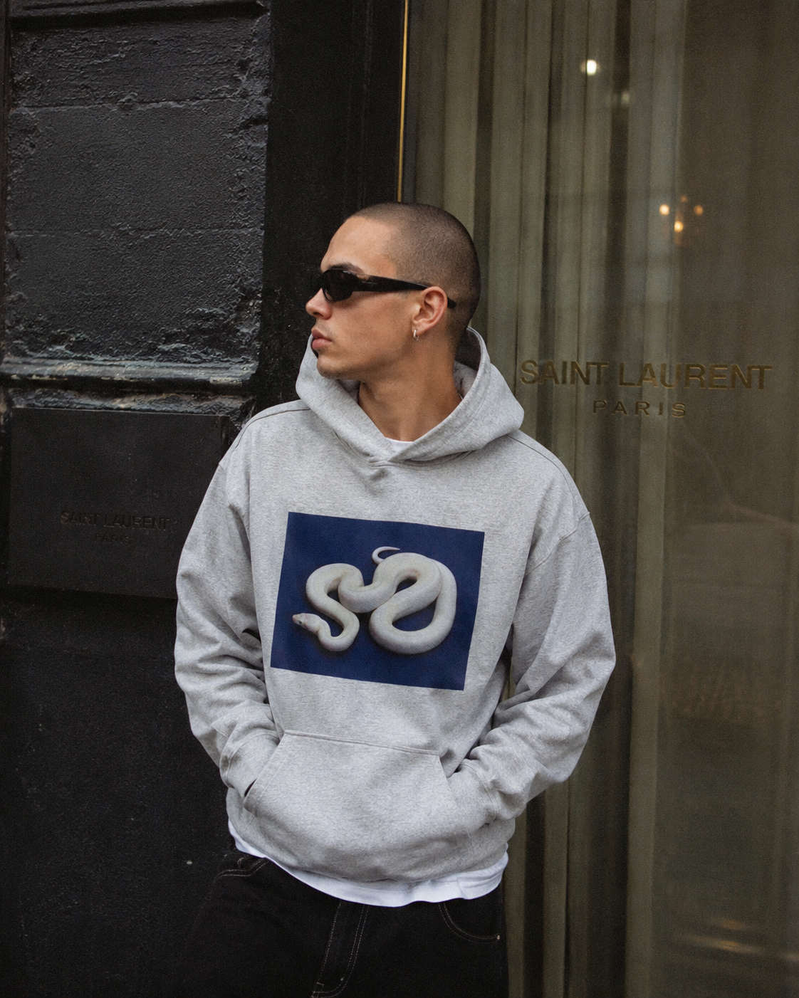 WHITE SNAKE HOODIE